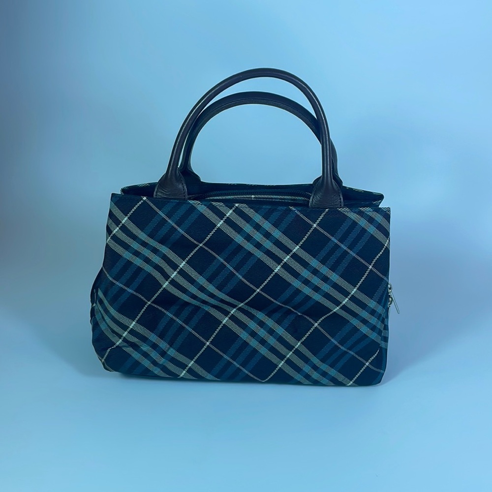 Plaid Blue and Brown Women's Handbag